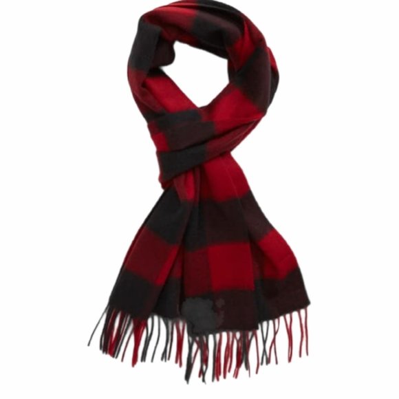 Nordstrom Cashmere red and black buffalo scarf - Picture 2 of 6